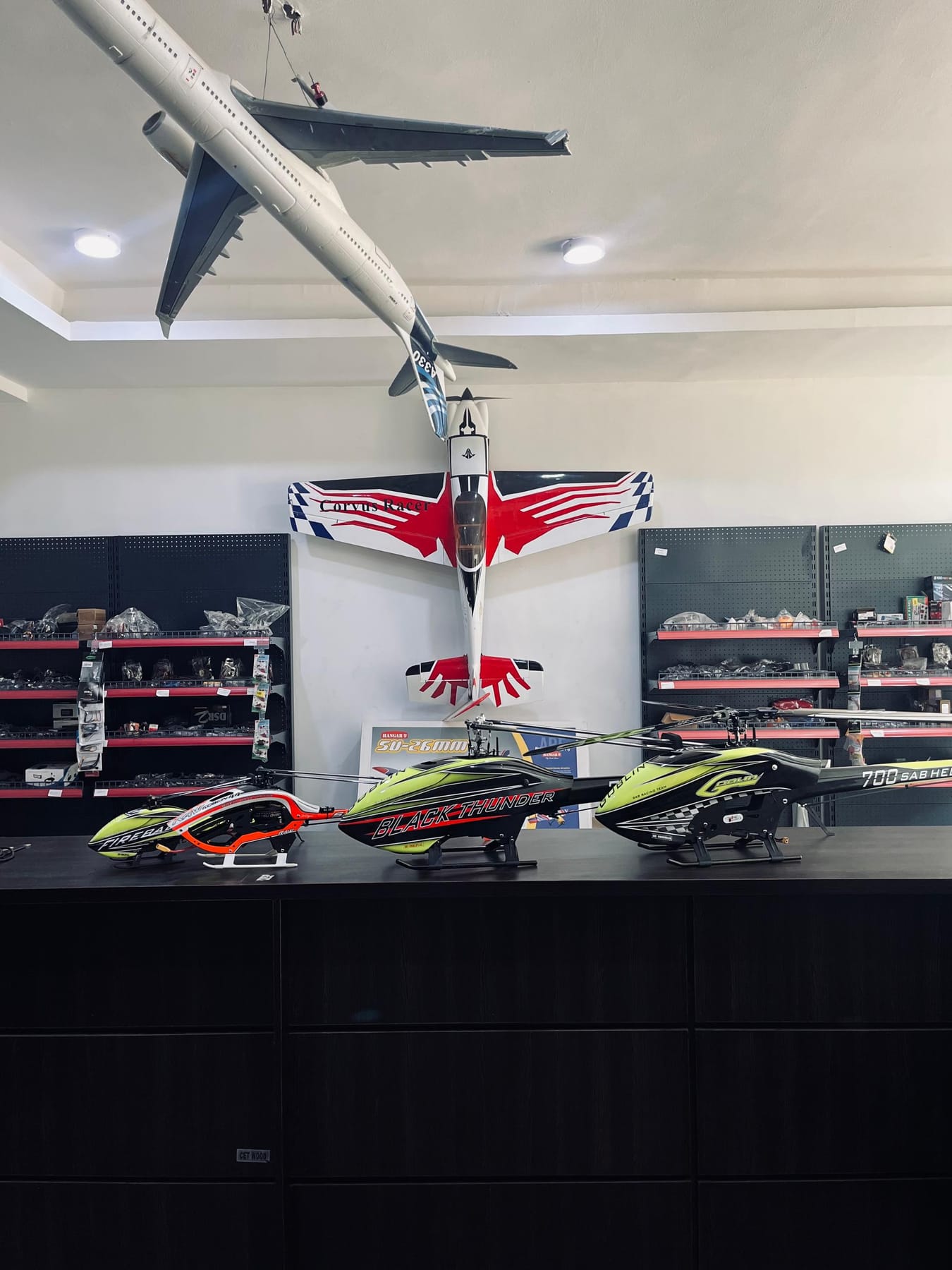 Aircraft on display in the Mekatron workshop